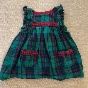 Green and red ruffle butts dress size 3-6 months
